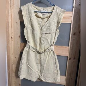 Anthropologie Pilcro Belted V-Neck Romper